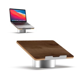 HumanCentric Portable Electronic Device Stand - Black Walnut Wood Laptop Stand, Ergonomic Computer Stand for Laptop, Compatible with MacBook Stand up to 16 inches
