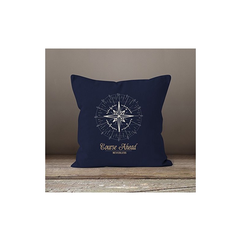 Autiga Maritime Cushion Cover Compass Wind Rose Navigator Sailing Cushion