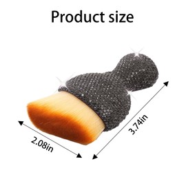 zipelo Auto Interior Dust Brush, Car Detailing Cleaning Brush with Diamond, Bling Handle Soft Bristles Dusting Tool, Scratch Free Dirt Clean Brushes for Vehicle Dashboard, Air Conditioner Vent (Gray)