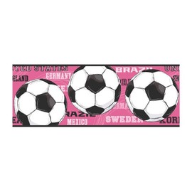 York Wallcoverings Friends Forever JE3737BD She Scores Soccer Pre-Pasted Wallpaper Border, Pink