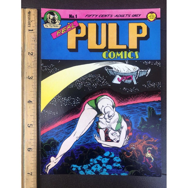 PRINT MINT 5”X7” Oversize Postcard ~ REAL PULP COMICS No.