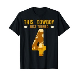 Cowboy 4th Birthday Party Rodeo Hat Horse Lover Ranch Theme T-Shirt
