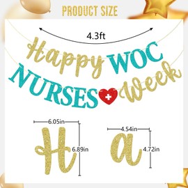 Happy WOC Nurses Week Banner, Pre-strung WOC Nurses Week Decor, WOC Nurse Appreciation Week Party Decorations, Wound Ostomy & Continence Nurses Week Decor