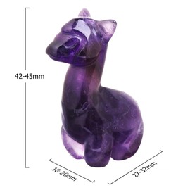 mookaitedecor Amethyst Crystal Cute Alpaca Figurine Ornament Party Decor & Gift, Healing Crystal Semi Precious Gemstone Pocket Animal Llama Carvings for Good Luck Room Desk Micro Landscape Decor