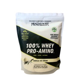 Healthy ‘N Fit 100% WHEY PRO-AMINO v2.0-Vanilla (2lb): 100% Whey Protein PLUS Peptides From America’s #1 Brand in Supplements, Technology and Purity. Vanilla, 2lb.