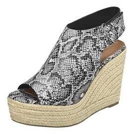 Aerosoles Women's Wedge Sandal, BLK WHT Snake, 11