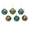 Kurt Adler 80MM Green, Blue, Gold and Purple Glass Ball