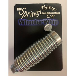 Spring Mount, 1/4" Springy Thingy, Wheeler Whip, Quick Release, Safety Flag Holder, UTV, ATV, ATC, Boat, Motorcycle, Truck, Side by Side, Fits 1/4" .250 Diameter Pole