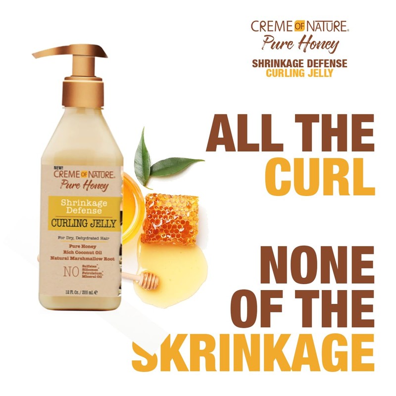 Creme of Nature Curling Jelly, Pure Honey, Coconut Oil and