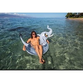 Poolcandy Glitter Filled Inflatable Elephant Swim Ring - Large 42" Pool Tube by...