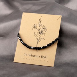 MAOFAED To Whatever End Morse Code Bracelet For Men Women Literary Gift Bookish Gift Morse Code Jewelry (whatever end morse)