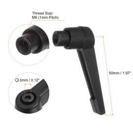 HARFINGTON 10pcs Adjustable Clamping Lever Handles M6 Female Thread Knobs Rotating Screw Locking Quick Release Ratchet Push Button Handle, Black