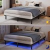 SHOANED Queen Size Bed Frame with LED, 7 Inch Metal