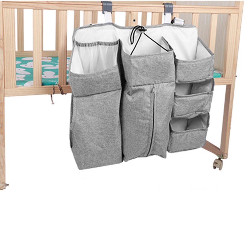 MultiFunctional Baby Bed Hanging Storage Bag Baby Crib Bedside Diaper