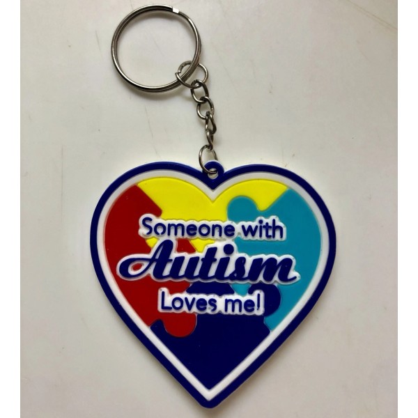 Autism Asperger Rubber Heart Someone with Autism Loves Me! Awareness