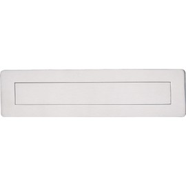 Gedotec Newspaper Flap Silver Mail Slot Letter Flap Stainless Steel for Front Doors and Apartment Entrance Doors Large Door Flap Square 315 x 80 mm 1 Piece - Rustproof Cover for Outdoor Use