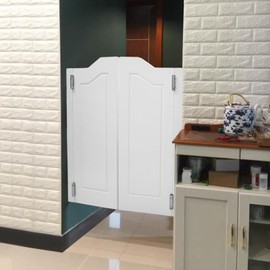 29.92" x 41.93" Swinging Doors Cafe Doors, Two-Way Double Doors, Interior Wood Door Swing Door with Metal Hinges, Bar Saloon Swinging Doors for Kitchen Stairs Bedroom Entrance Partition, White
