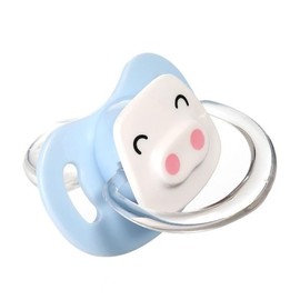 Pet Silicone Calming Pacifier, Dog Pacifiers for Small Dogs, Kitten Pacifiers, Puppy Teething Toys and Cat Chew Toys, Essential Pet Supplies, Puppy Essentials and Kitten Supplies (Blue Pig)