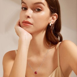 Ursilver Alexandrite Necklace for Women, S925 Sterling Silver Birthstone Necklaces 2CT Lab Grown Alexandrite Necklaces June Birthday Gifts June Birthstone Jewelry Gifts for Women