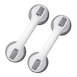 2 Pack Premium Suction Grab Bars for Bathtubs and Showers, 12 Inch Grab Bars, Shower Handle for Disabled and Elderly, Safety Bathroom Assist Handle