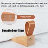 Wooden Door Stopper with Leather Band, 2 Pack Solid Wood