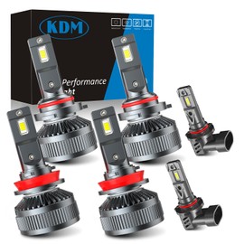 Paquete combinado de bombillas LED KDM, chip CSP de alta potencia de 100 W y 600 % brillo, apto para Ford F150,6000 K 2015-2023, luz antiniebla blanca de haz alto/bajo, paquete de 6