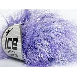 Light Lilac Extra Long Eyelash Yarn Ice Luxurious Fun Fur 50gr 38yds