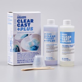 Alumilite Amazing Clear Cast Plus [8 oz A + 8 oz B (16 Ounces) 2 Part Kit] UV Resistant Plastic Coating & Casting Epoxy Resin for Countertops, Cups, Tumblers & Crafts, High-Gloss Liquid Glass Finish