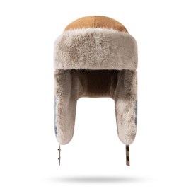 Croogo Men's Trapper Hat with Faux Fur Women Bomber Hats Cold Weather Winter Russian Ushanka Cossack Trooper Hat