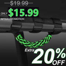 moveland Upgrade Handles Grab Roll Bar Grab Handles - Paracord Grip Handle for 1955-2023 Jeep Wrangler JL, JK, TJ, YJ & Jeep Gladiator Accessories - Premium Grade Nylon Materials, Strong(Green)