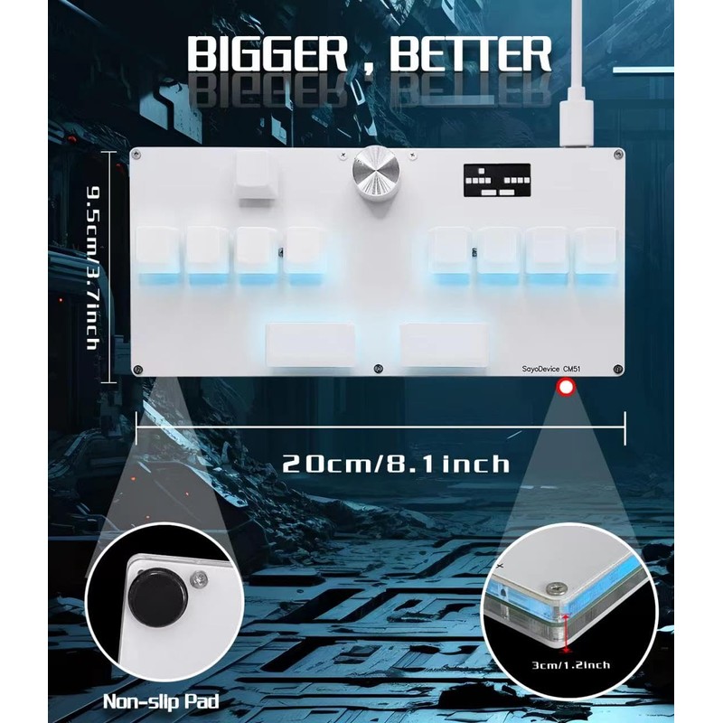 BTXETUEL SayoDevice CM51 Rapid Trigger Keyboard for OSU!、djmax... Rhythm Game