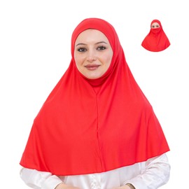 Prien Easy To Wear Hijab For Women, Muslim Instant Turban With Niqab, Islamic Clothes, Soft Scarf For Prayer, Abaya, Khimar (Brink Pink)