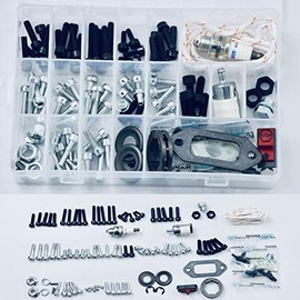 Farmertec 92IN1 Screws Bolts Nuts Clips Chain Tensioner Hardware Kit Compatible with Husqvarna 362 365 371 372 Chainsaw