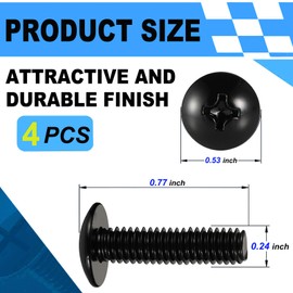 SINGWAYS License Plate Screws Compatible with Mercedes/Hyundai/Lexus/Honda/Toyota Models - 18-8 (304) Grade Stainless Steel Black License Plate Screws - 4 PCS
