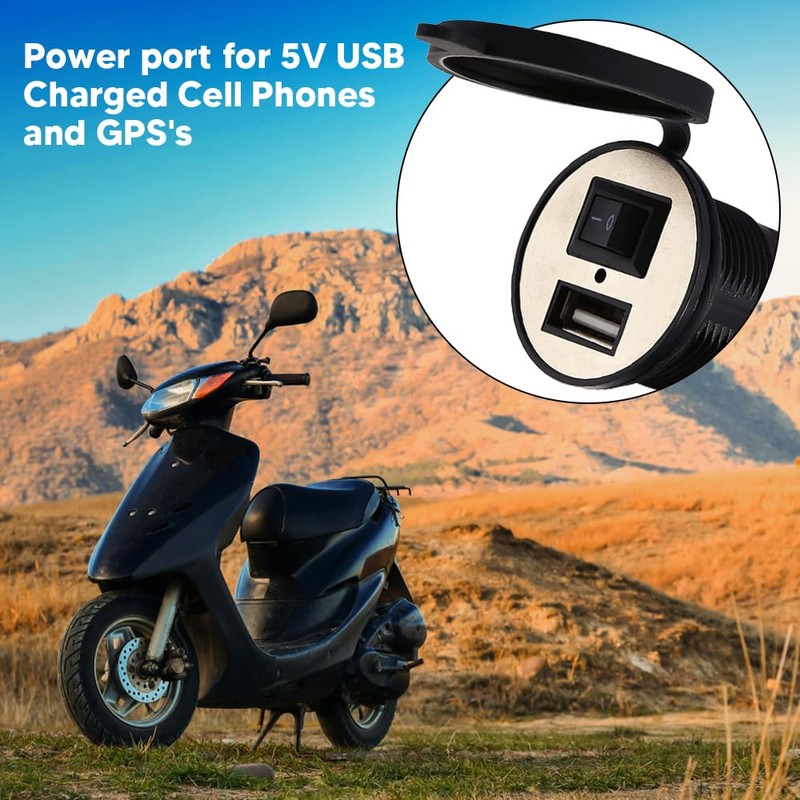 Psytfei 12 V USB Socket Car Charger with Switch Car