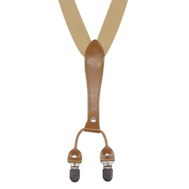 Doloise Men's Suspenders Bowtie Set Elastic Y Shape Style Women's Suspenders Bowtie For Wedding&Formal Events (Khaki)