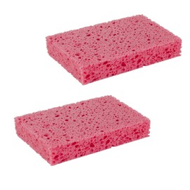 Multi-Use Cellulose Kitchen Sponges Compressed Cellulose Sponges, Non-Scratch, Dish Sponge for Kitchen Bathroom Cars, Funny Cut-Outs DIY (2, Pink)