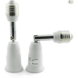 NoBrand 2pcs E27 to E27 Light Socket Extender, E27 Extension Socket Extender Adapter,