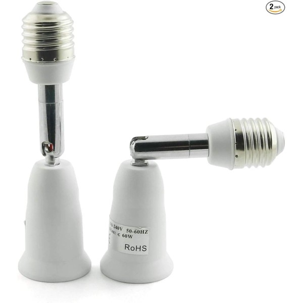 NoBrand 2pcs E27 to E27 Light Socket Extender, E27 Extension