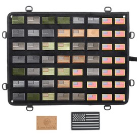 Tactical Patch Display Panel Holder Board Foldable Military Hook and Loop Emblems Holder (Black, Small (18" x 24"))