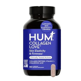 HUM Collagen Love Skin Supplement - Collagen Peptides w/Hyaluronic Acid & Vitamin C, Supports Firm Skin & Helps Minimize Signs of Aging - Skin Supplements for Women and Men (90-Count)
