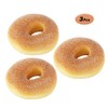 Rgontar 3 Pcs Artificial PU Fake Doughnut Food Bread Decoration