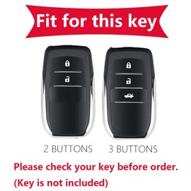 KUNIO Key Case Fits Toyota Yaris Cross Yaris Hybrid Rav4 Aygo GR 2020 2021 2022 2023 Protection TPU Key Cover Bling Key Ring, 2 buttons red