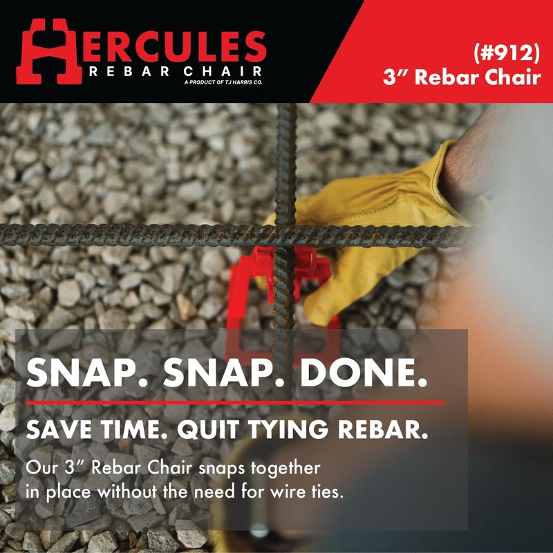 Hercules 3" Rebar Chair - (100 Count) Superior Strength &