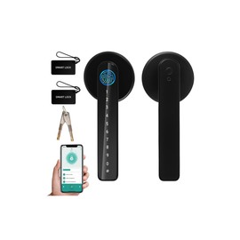 Update TEKXDD Smart Door Lock 6 in 1, Smart Lock Fingerprint/Anti-peep Password/APP/IC Cards/NFC/Keys, 300 Fingerprints Codes Cards, Fingerprint Door Lock for Home Bedroom Office Apartmen