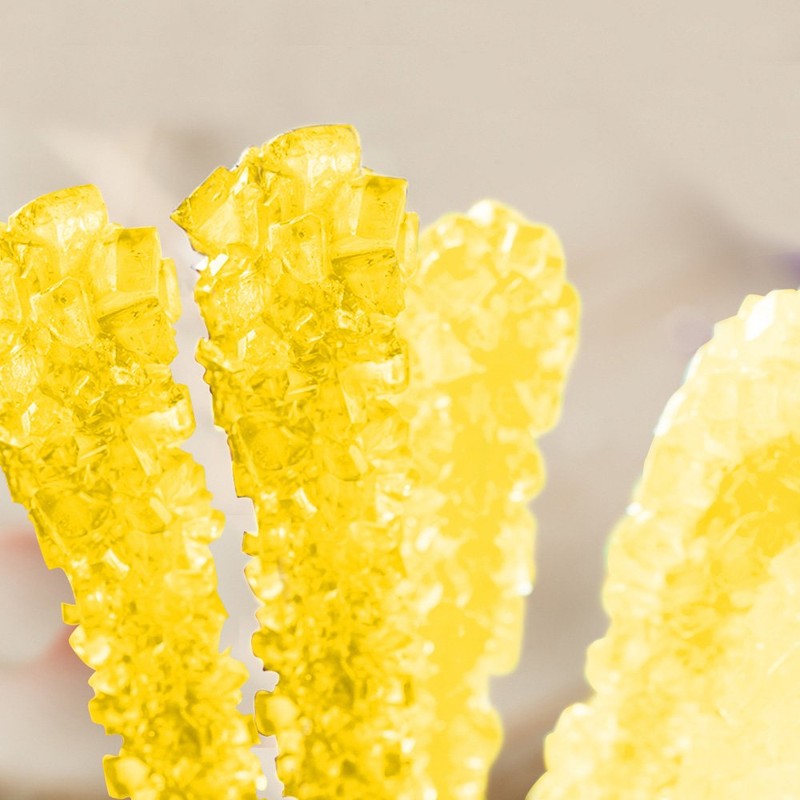 Extra Large Rock Candy Sticks: 36 Yellow Crystal Rock Candy