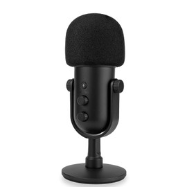 Rigych Microphone Windscreen, Professional Pop Protection, Large Foam Microphone for Razer Seiren V2 Pro Microphone, Pack of 2, Black
