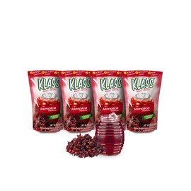 Klass Aguas Frescas |Drink Mix Hibiscus | Flavors From Natural Sources, No Artificial Flavors, With Vitamin C (Makes 7 to 9 Quarts) 14.1 Oz Family Pack (4-Pack)