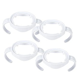 Paquete de 4 asas de biberón, alimentación de bebé, alimentación transitoria, alimentación de bebé, soporte de biberones de lactancia de fácil agarre, mango de plástico estándar para biberones AVENT Natural Series (blanco)