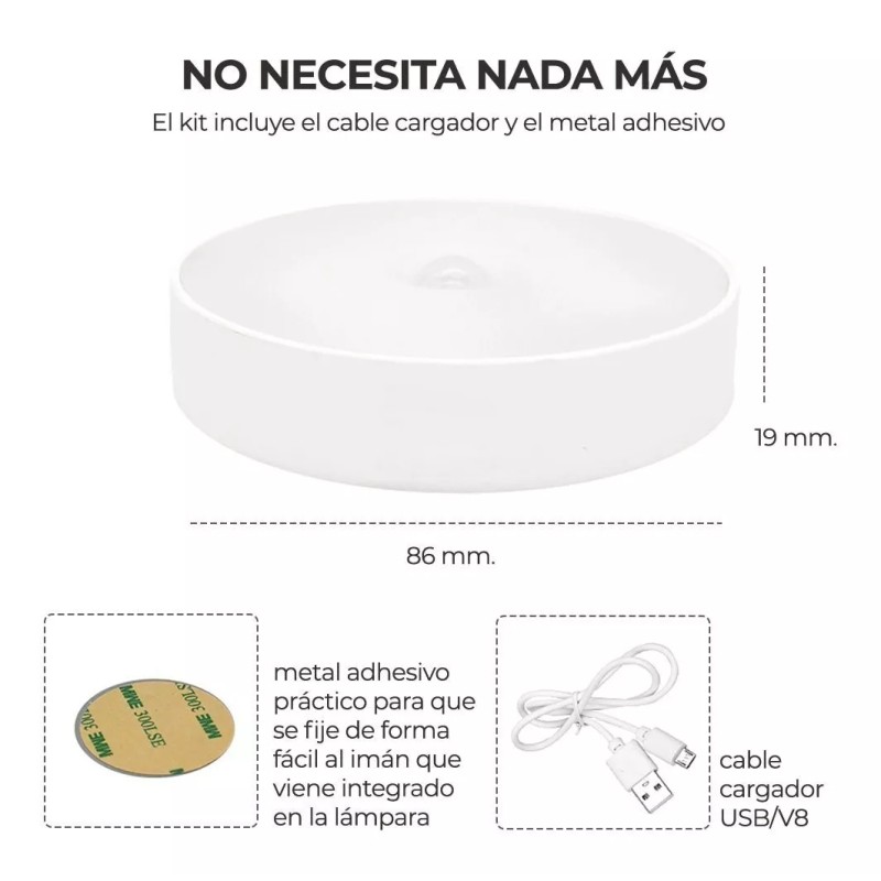 EGTMA Kit Dos Piezas Lamparas Led Emergencia Auto Adheribles